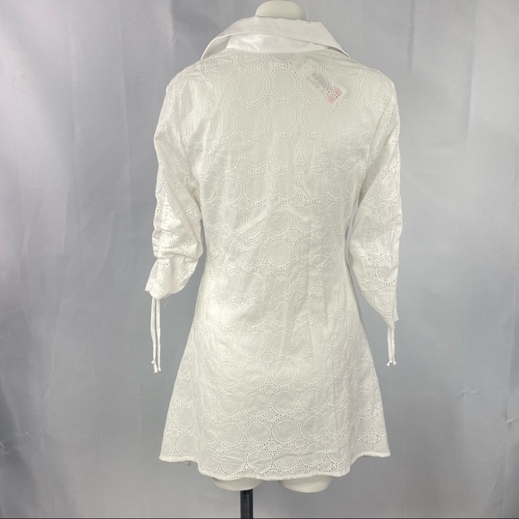 Isabel top white button down eyelet peplum - Picture 5 of 6